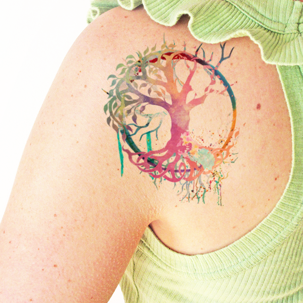 Watercolor Tattoo of the Tree of Life